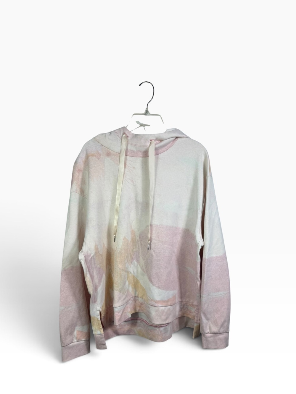 Find me now Pastel Tie-Dye Hooded Crewneck Sweater - Pink & Cream